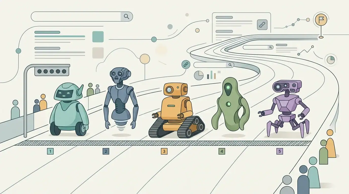 AI SEO tools compared side by side in a conceptual illustration