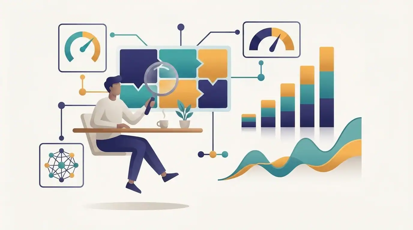 All-in-one keyword research platform shown as a connected metrics dashboard
