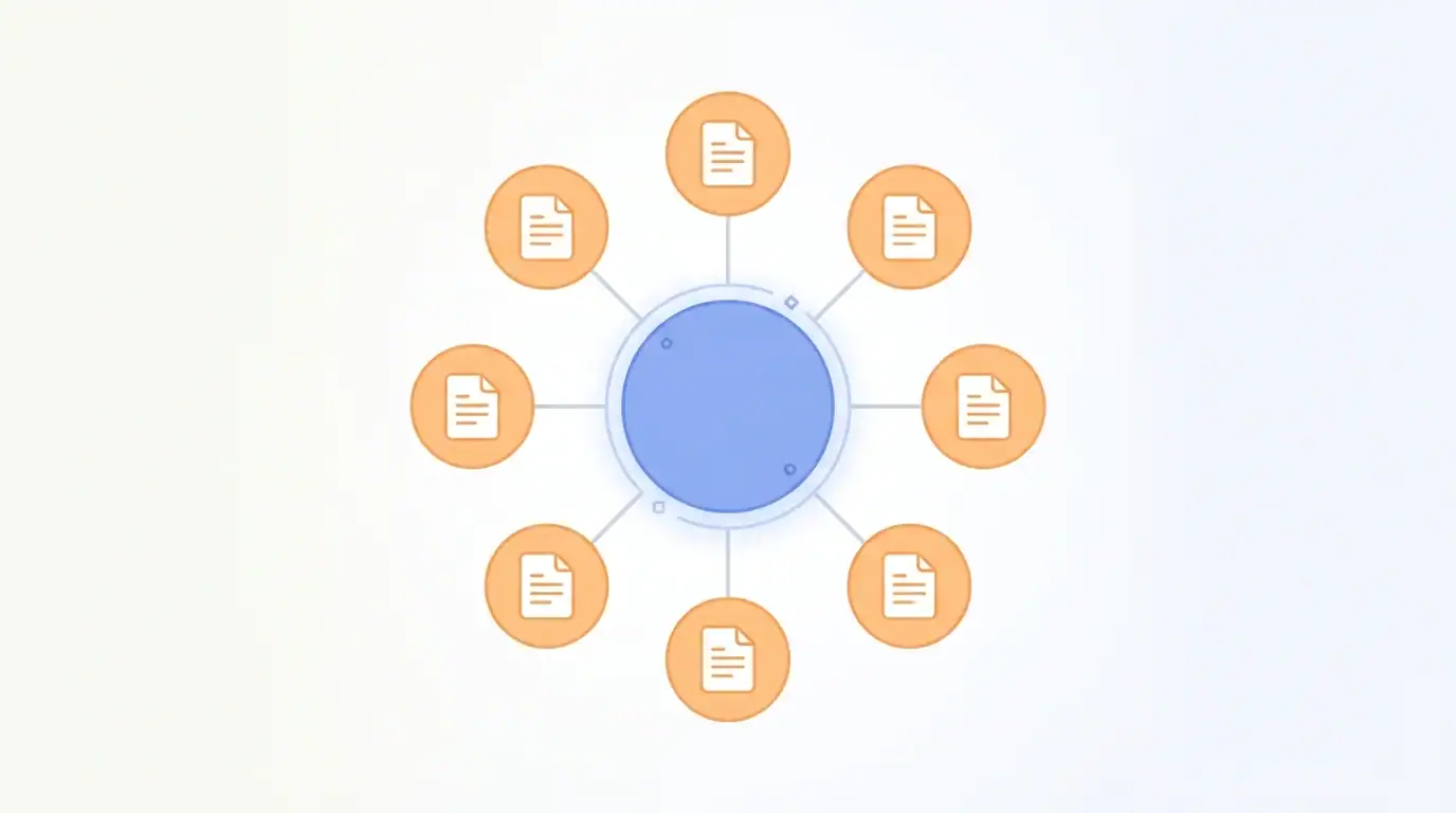How to Build a Blog That Ranks in 2026 (Complete Strategy) 4 Hub-and-spoke topic cluster diagram for how to build a blog with topical authority