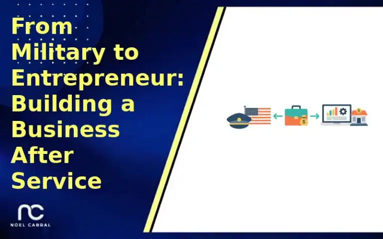 From Military to Entrepreneur - branded featured image showing a veteran's transition from Navy service to business ownership