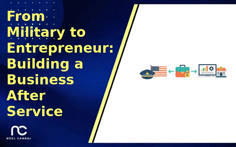 From Military to Entrepreneur - branded featured image showing a veteran's transition from Navy service to business ownership